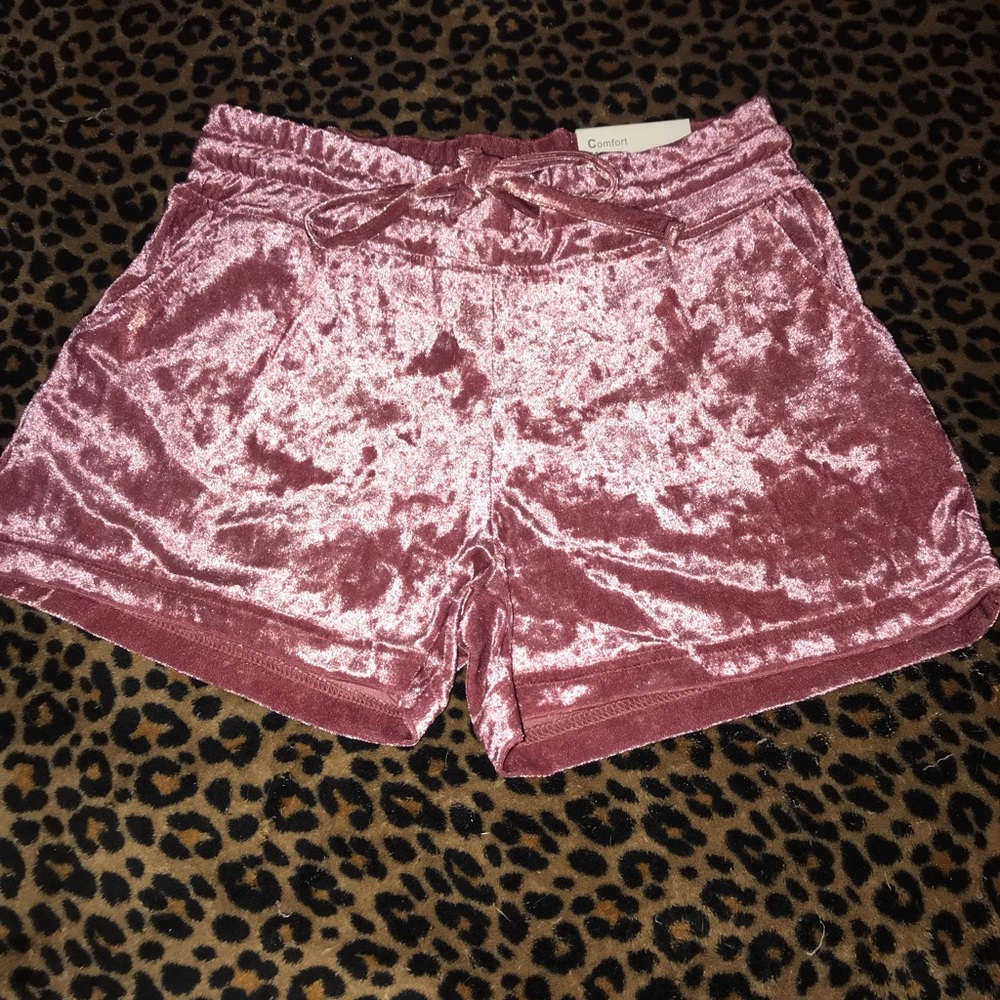 NWT BABY PINK VELVET SHORTS SZ SMALL